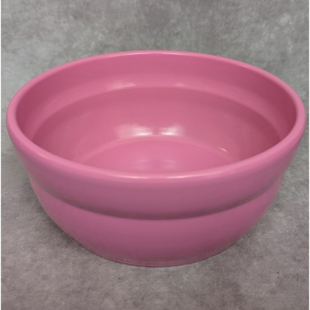 Vintage German Heavy Pink Ceramic Mixing Bowl 2.5 Quarts 1950s Farmhouse Decor